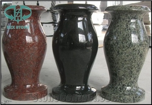 Black/Red/Green Granite Monumental Vase