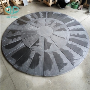 Black Slate Floor Circle Tile,Pattern Paving
