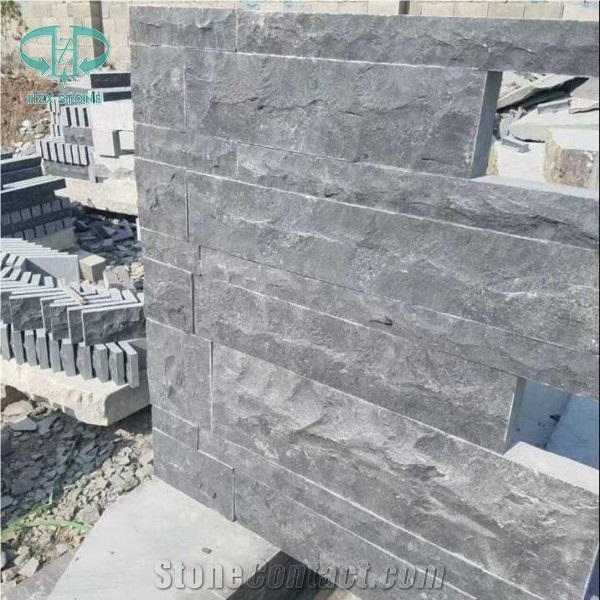 Chinese Blue Limestone Split Face Walling Tiles, Blue Limestone Building Stones,Black Limestone Bricks
