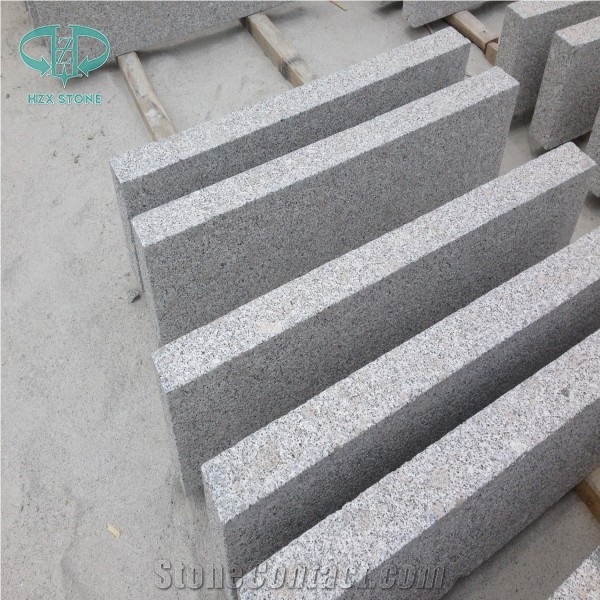 G341 China Shandong Laizhou Granite, Grey Sesame Granite Kerbs, Curbs, Kerbstone, Curbstone, Flamed Granite, Curved Road Paver