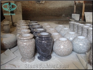 G682 Beige Granite Vase Basin Pot,China Black Granite Tombstone Monument Memorials Urn, Vase & Bench