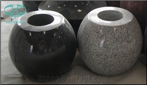 G682 Beige Granite Vase Basin Pot,China Black Granite Tombstone Monument Memorials Urn, Vase & Bench