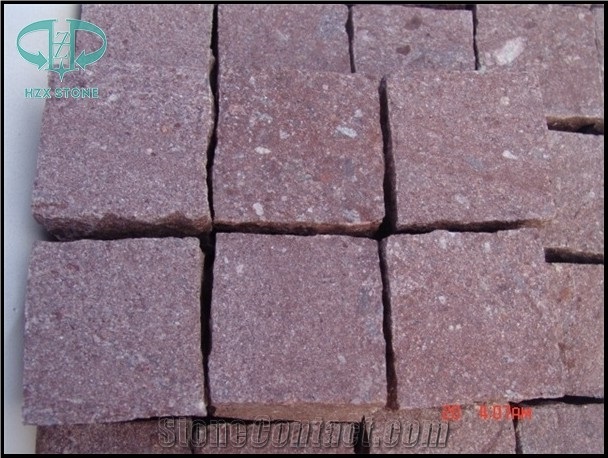 Red Porphyry Paving Stone, Red Porphyry Cube Stone & Pavers