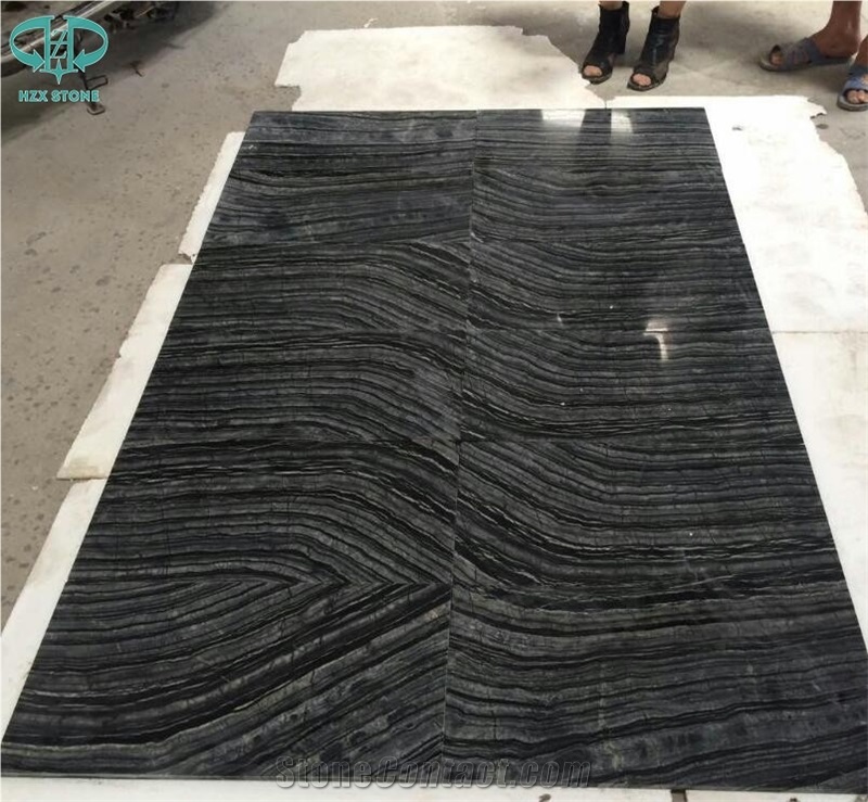 Stock Black Wood Marble Slabs and Tiles,Black Forest Marble,Black Wood Grain Marble for Flooring,Wall Cladding