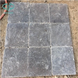 Tumbled Blues Stone Tiles, Blue Stone Floor Tiles, Blue Limestone Covering, Blue Stone French Pattern
