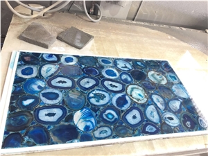 Blue Agate Slab & Tiles,Luxury Interior Background Decorate Tiles.Blue Agate for Shop and Lounge Wall Decoration,Blue Semiprecious Stone