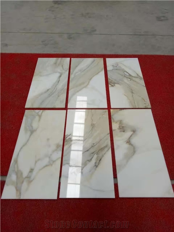 Calacatta Gold Tiles & Slab,Polished Italian White Marble Flooring and ...