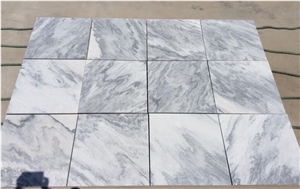 China Clound Grey Marble Slab & Tiles,Sandblasted Finished White Marble Swimming Pool Coping,Anti-Slip Finished Marble Outdoor Flooring Tiles