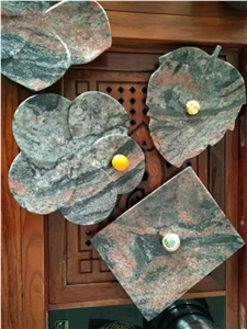 China Granite Fruit Bowl,China Polished Red Granite Plate &Tray,Granite Kitchen Decoration Accessories