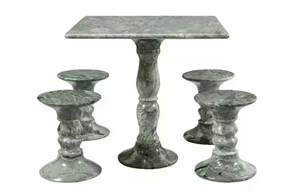 Green Onyx Round Table Top Table Set for Office Decor