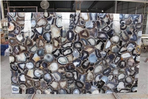 Grey Agate Slab & Tiles,Luxury Interior Background Decorate Tiles.Gray Agate for Shop and Lounge Wall Decoration