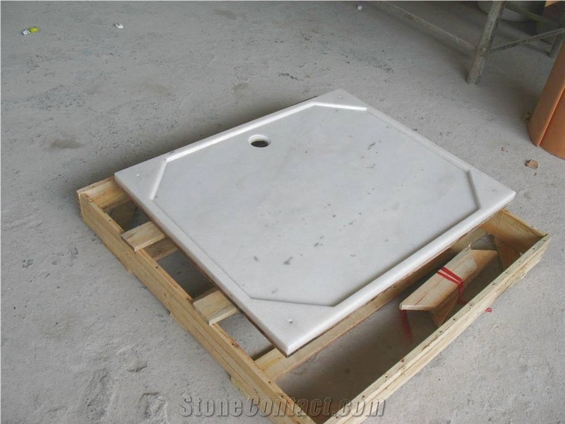 Guangxi White Marble Shower Base for Bathroom