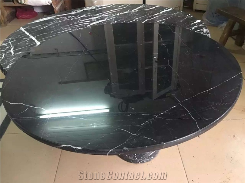 Marble Work Tops Black Marquina Marble Table Top for Meeting