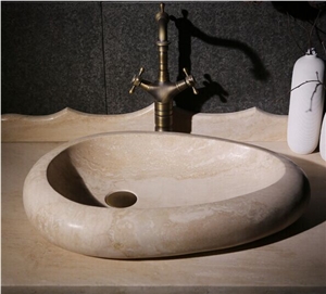 White Marble Square Sink Thassos White Farm Sink for Vessel Sink