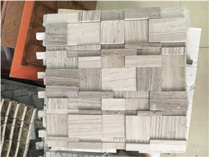 Wooden Marble Chips High-Low Mosaic Tiles for Wall Mosaic Tile