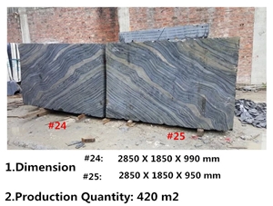 Bookmatched Black Forest Marble Slabs, China Black Marble