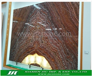 Bookmatched Red Onyx Slabs, Onice Red Vulcano Onyx Slabs & Tiles