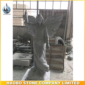 Factory Direct Sale Hand Carved Marble White Angel Statue