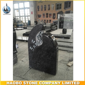 Haobo Wholesale Cheap Granite Carved Rose Headstone