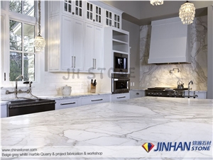 Bianco Carrara Statuario White Marble Kitchen Countertops