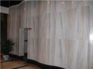 Chinese Polished Wooden Vein Marble Slab & Tile,White Wood Vein Marble Wall Covering Tiles, Wooden White Marble Floor Covering Tiles, Ouya Wood Marble, Chinese Alexander White Marble Stair