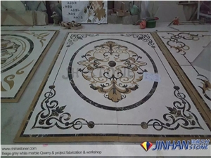 Composited Marble Waterjet Medallions, Square Medallions for Floor Carpet Medallions