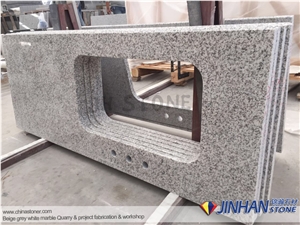 Granite Countertop, Tong an White Kitchen Granite Countertops, G655 Granite Fabricated Countertops, China White Granite Precut Kitchen Countertops with Customized Designs Drawings