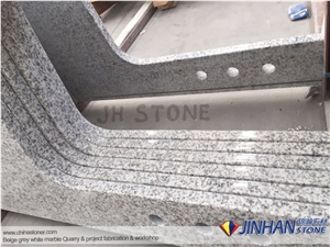 Granite Countertop, Tong an White Kitchen Granite Countertops, G655 Granite Fabricated Countertops, China White Granite Precut Kitchen Countertops with Customized Designs Drawings
