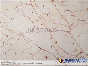 Ivory Red Marble Slab, Turkey Creamy Ivory Marble Tiles & Slabs, Ivory White Red Marble Floor Wall Covering Tiles, Skirting Tiles