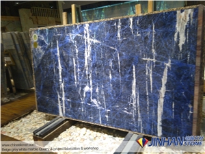 Sodalite Blue Granite Slabs, Dark Blue Granite Tiles and Slabs for Background Wall Covering Tile, Decoration Floor Covering Tiles