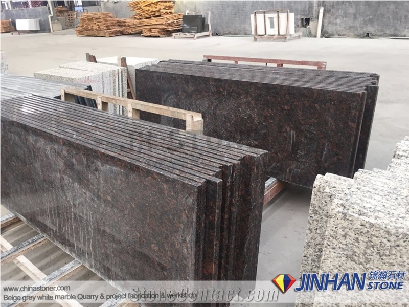 Tan Brown Granite Prefab Kitchen Island Tops, Imported Indian Granite Fabricate Kitchen Worktops