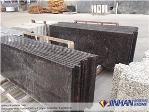 Tan Brown Granite Prefab Kitchen Island Tops, Imported Indian Granite Fabricate Kitchen Worktops