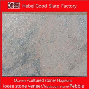 China Pink Quartzite Honed Surface Slabs & Tiles