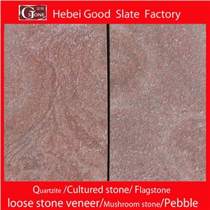 China Red Quartzite Flamed Surface Slabs & Tiles