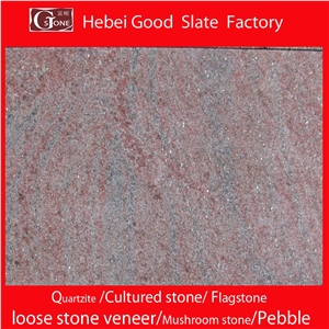 China Red Quartzite Honed Surface