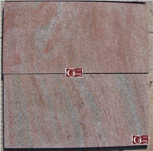 China Red Quartzite Honed Surface