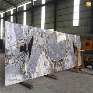 Blue Butterfly Marble, Slabs or Tiles, New China Marble, Can Be Bookmatched, for Background Wall, Floor, Pillar Decoration, Nice Quality, Good Price