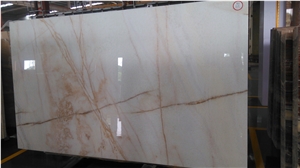 Crystal Onyx, White Base with Red Veins, Slabs or Tiles for Wall,Floor, Stair Decoration. Good Quality, Nice Price.