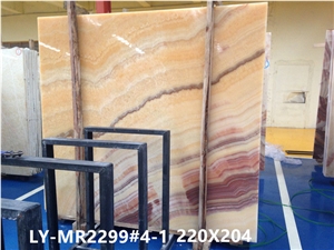 Rainbow Onyx, Slabs or Tiles, Yellow and Red Onyx, for Wall, Floor, Stair Decoration, Nice Quality, Good Price