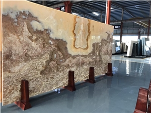 Red Dragon Onyx, Book Matched, Slabs or Tiles, for Background Wall Decoration, Good Quality, Nice Price