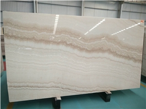 Straight Grained White Onyx, Book Match, White Onyx, Suitable for the Project, Floor, Wall Decoration