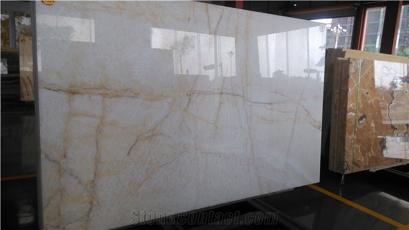 White Onyx with Golden Line Veins, Slabs or Tiles, for Wall, Stair, Floor, Bathroom Decoration. Nice Quality, Good Price.