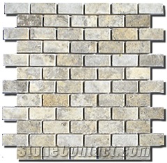 2.3x4.8 cm Brick Marble Tumbled Mosaic Sheet