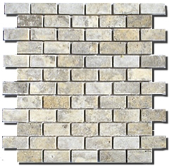 2.3x4.8 cm Brick Marble Tumbled Mosaic Sheet
