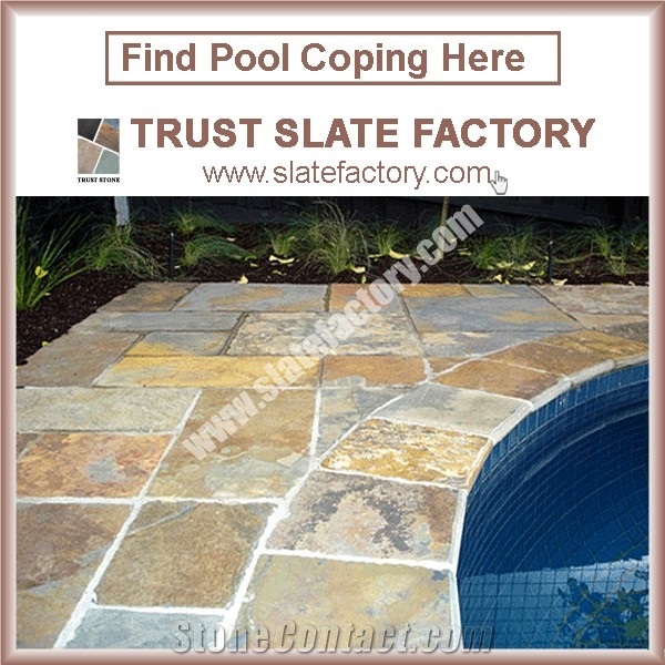 Autumn Lilac Slate Pool Terraces Patio Designs,Autumn Slate Swimming Pool Coping Pavers,Brown Color Pool Coping Stone
