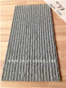 China Grey Basalt,Grooved and Split/Half Planed Finish Tiles,Chinese Andesite Wall Covering Tiles,Basaltina Stone Floor Tiles