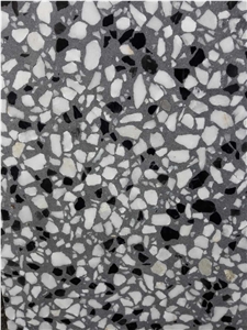 China Black Terrazzo Tile, Artificial Stone Tile