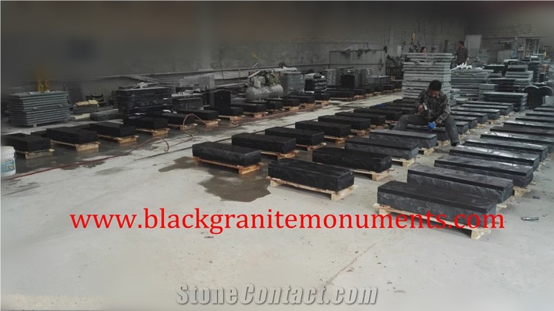 China Shanxi Black Granite Single Monuments P1&P5 Bases,Single Tombstones, Western Style Monuments,Custom Monuments,Headstones,Gravestones