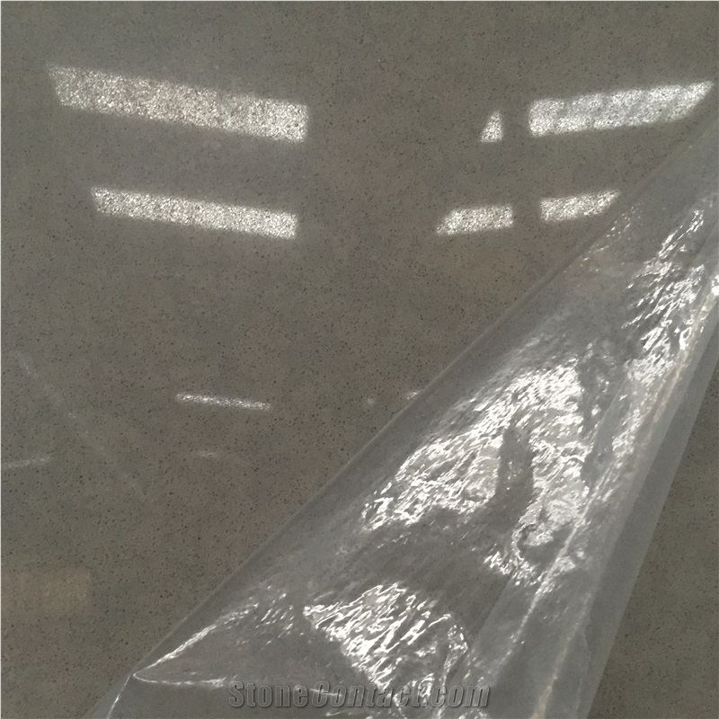 Grey Color Artificial Quartz Slab for Kitchen Bathroom and Comercial Sector