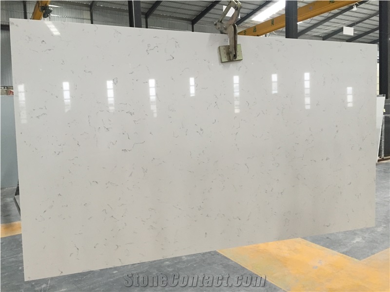 High Quality Quartz Stone Solid Surface with Veined Movement and Random Pattern Including High Gloss and Hardness 2cm Thick